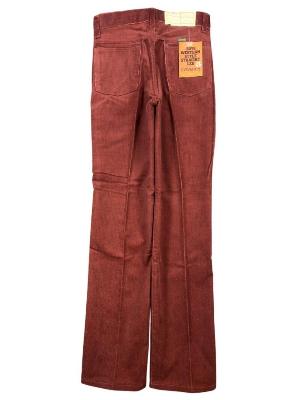 Maverick Vintage 70s Corduroy Pants Boys 16 Slim Brown Straight Leg NWT